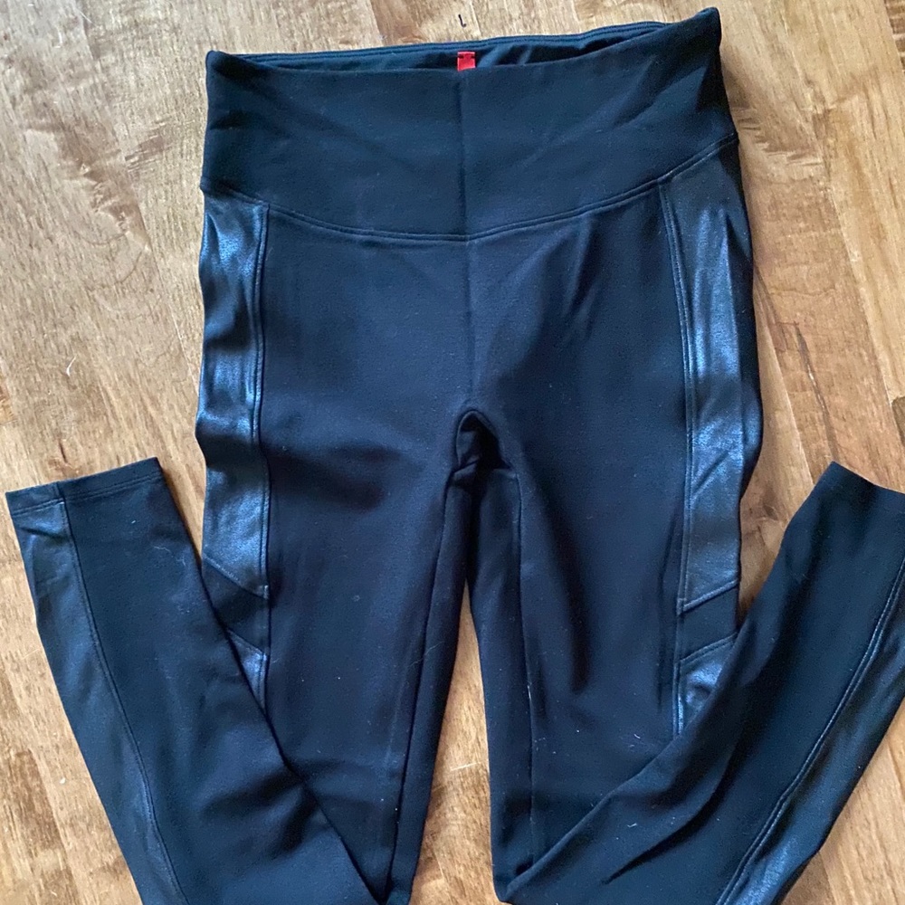 SPANX leather accent leggings